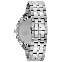 Bulova Curv Mens Silver Tone Stainless Steel Bracelet Watch 96a186