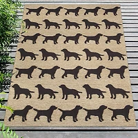 Liora Manne Frontporch Doggies Hand Tufted Washable Indoor Outdoor Rectangular Accent Rug