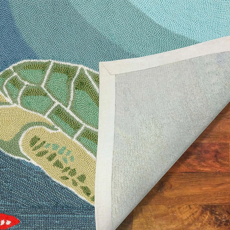 Liora Manne Frontporch Sea Turtle Hand Tufted Washable Indoor Outdoor Rectangular Accent Rug