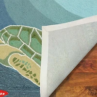 Liora Manne Frontporch Sea Turtle Hand Tufted Washable Indoor Outdoor Rectangular Accent Rug