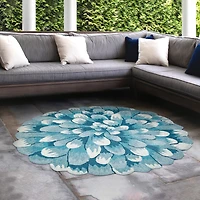 Liora Manne Frontporch Mum Hand Tufted Washable Indoor Outdoor Round Accent Rug