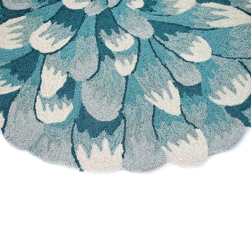 Liora Manne Frontporch Mum Hand Tufted Washable Indoor Outdoor Round Accent Rug