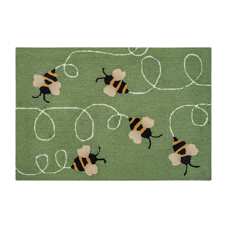 Liora Manne Frontporch Buzzy Bees Hand Tufted Washable Indoor Outdoor Rectangular Accent Rug