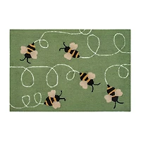Liora Manne Frontporch Buzzy Bees Hand Tufted Washable Indoor Outdoor Rectangular Accent Rug