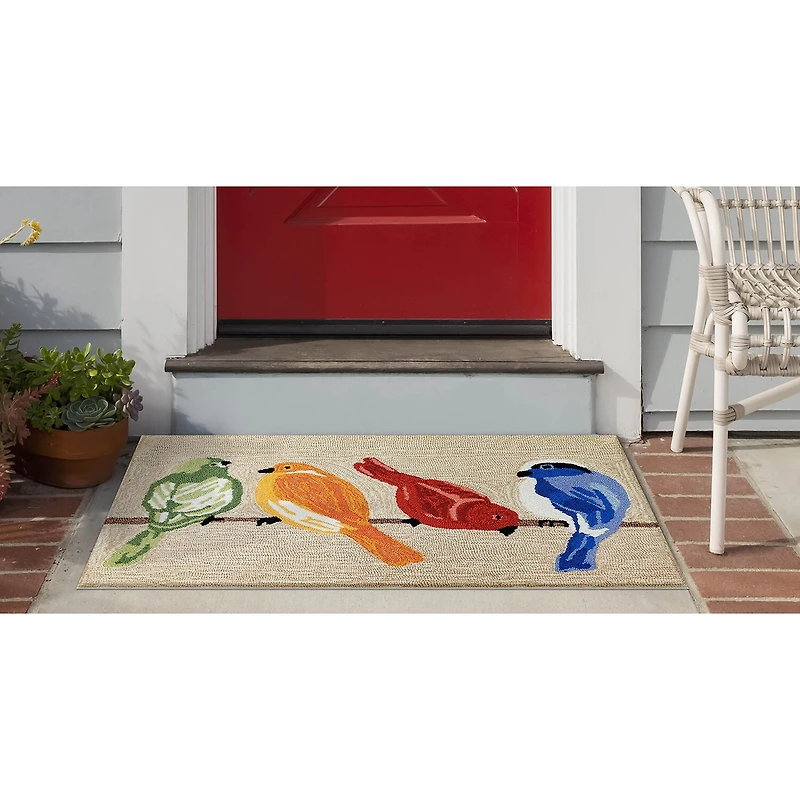 Liora Manne Frontporch Birds Hand Tufted Washable Indoor Outdoor Rectangular Accent Rug