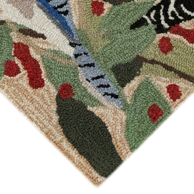 Liora Manne Frontporch Bird Border Hand Tufted Washable Indoor Outdoor Rectangular Accent Rug
