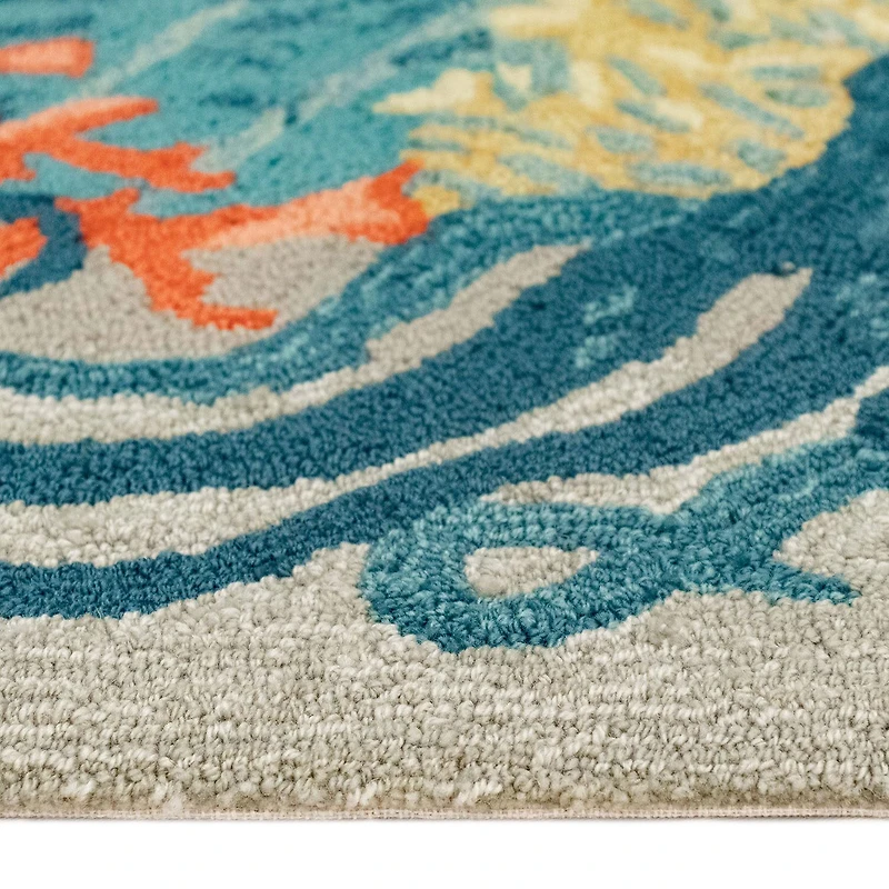 Liora Manne Frontporch Octopus Hand Tufted Washable Indoor Outdoor Rectangular Accent Rug