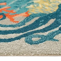 Liora Manne Frontporch Octopus Hand Tufted Washable Indoor Outdoor Rectangular Accent Rug