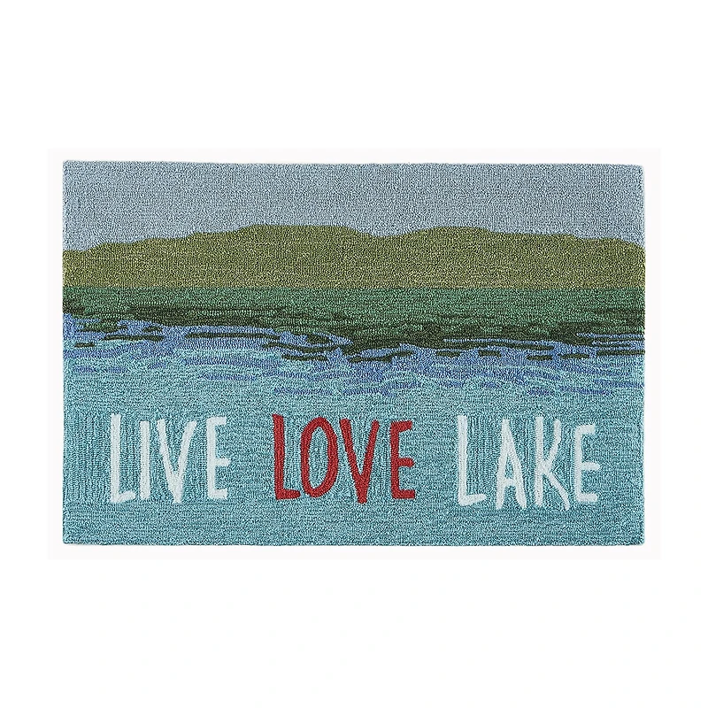 Liora Manne Frontporch Live Love Lake Hand Tufted Washable Indoor Outdoor Rectangular Accent Rug