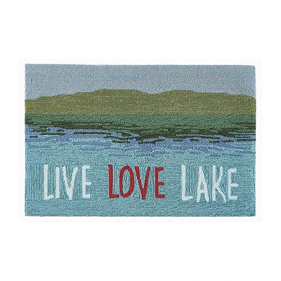 Liora Manne Frontporch Live Love Lake Hand Tufted Washable Indoor Outdoor Rectangular Accent Rug