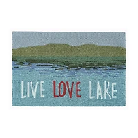 Liora Manne Frontporch Live Love Lake Hand Tufted Washable Indoor Outdoor Rectangular Accent Rug