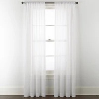 Home Expressions Remy Solid Rod Pocket Sheer Single Curtain Panel
