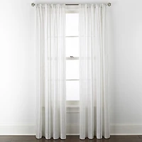 Linden Street Jameson Cotton Print Rod Pocket Sheer Single Curtain Panel