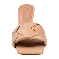 Journee Collection Maysie Womens Round Open Toe Block Heel Pumps