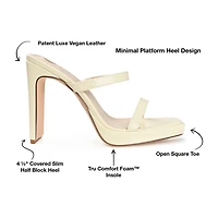 Journee Collection Naivee Womens Round Open Toe Block Heel Pumps