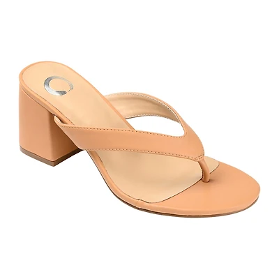 Journee Collection Alika Womens Round Open Toe Block Heel Pumps