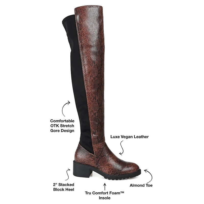 Journee Collection Womens Aryia Stacked Heel Over the Knee Boots