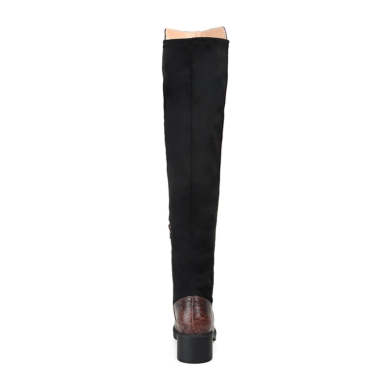 Journee Collection Womens Aryia Stacked Heel Over the Knee Boots