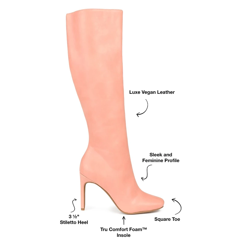 Journee Collection Womens Glenda Extra Wide Calf Stiletto Heel Dress Boots