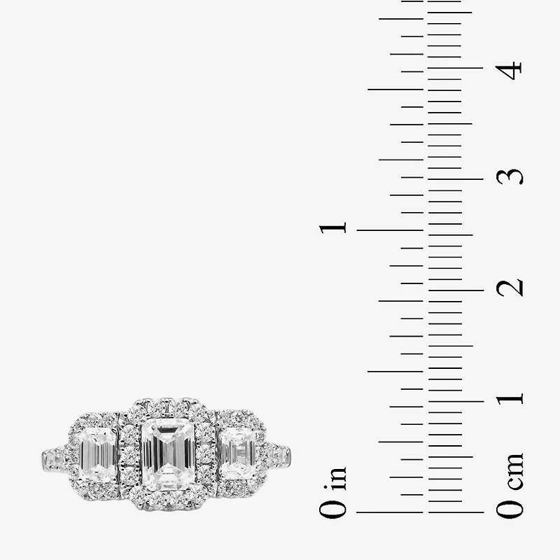 Signature By Modern Bride (H-I / Si2) Womens 2 CT. T.W. Lab Grown White Diamond 14K Gold Side Stone Engagement Ring