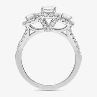 Signature By Modern Bride (H-I / Si2) Womens 2 CT. T.W. Lab Grown White Diamond 14K Gold Side Stone Engagement Ring