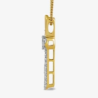 (H-I / I1-I2) Womens 1/4 CT. T.W. Lab Grown White Diamond 14K Gold Over Silver Sterling Silver Cross 18 Inch Pendant Necklace