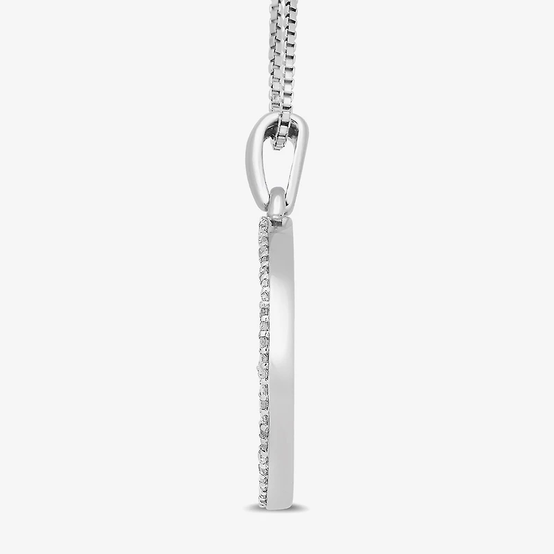Tree Of Life Womens 1/10 CT. T.W. Natural White Diamond Sterling Silver 18 Inch Pendant Necklace