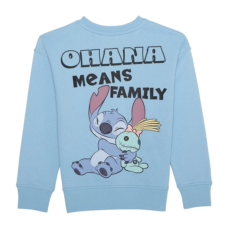 Disney Collection Little & Big Kid Boys Crew Neck Long Sleeve Lilo & Stitch Sweatshirt
