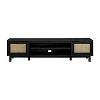 70" 2 Door Rattan TV Stand