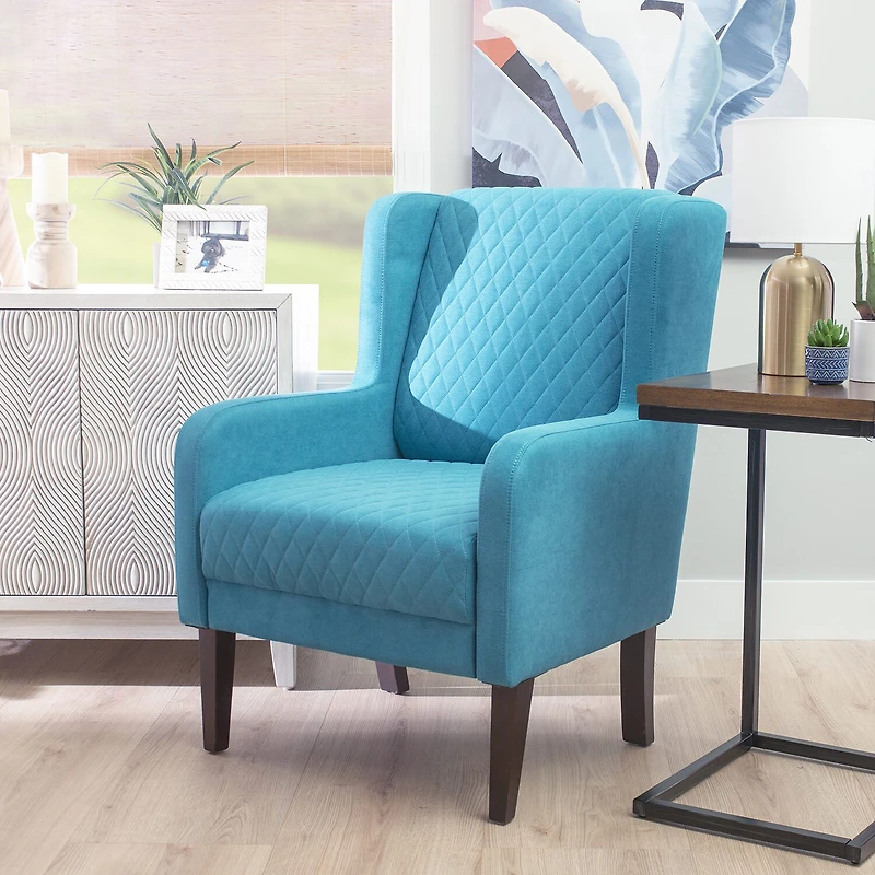 Linon Leckie Upholstered Wingback Chair