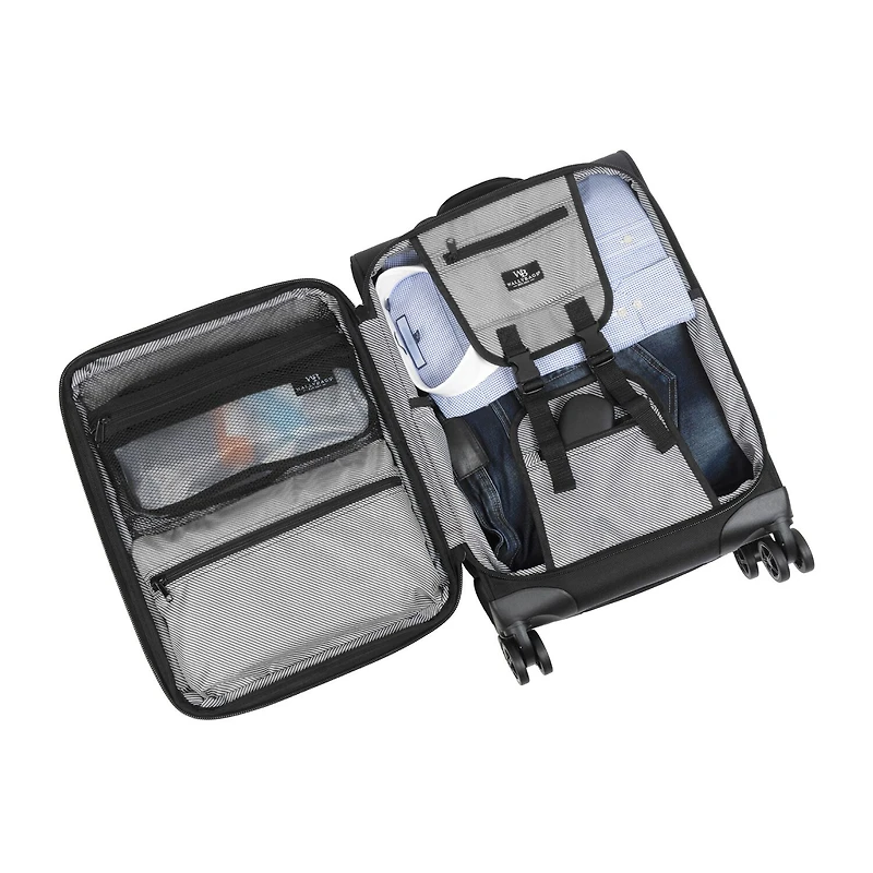 Wallybags Solutions 20 Inch Softside Expandable Carry-On Spinner Luggage