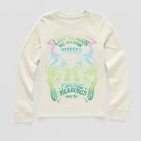 Thereabouts Little & Big Kid Girls Round Neck Long Sleeve Regular Fit Graphic T-Shirt
