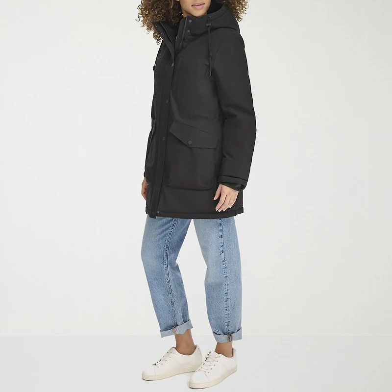 Dockers Womens Hooded Water Resistant Midweight Parka