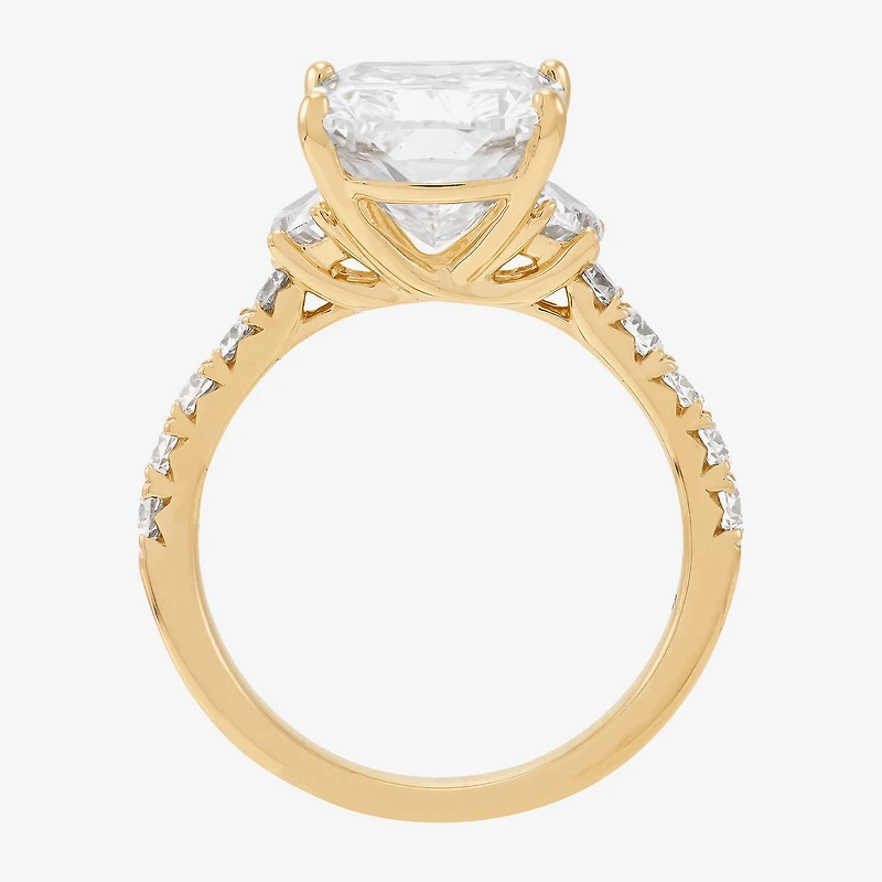 Signature By Modern Bride (H-I / Si2) Womens 6 CT. T.W. Lab Grown White Diamond 10K Gold Cushion Side Stone Engagement Ring