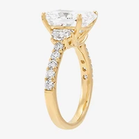 Signature By Modern Bride (H-I / Si2) Womens 6 CT. T.W. Lab Grown White Diamond 10K Gold Cushion Side Stone Engagement Ring