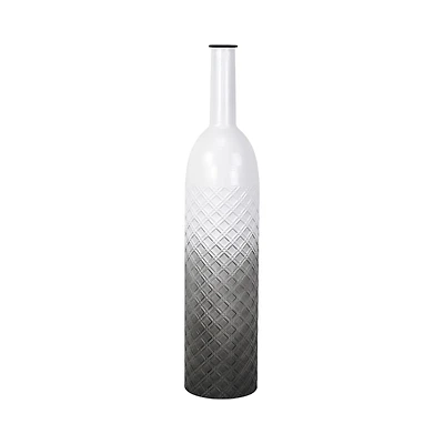 Cheungs Harkona Diamond Pattern Gray Gradient Metal Floor Vase