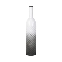 Cheungs Harkona Diamond Pattern Gray Gradient Metal Floor Vase