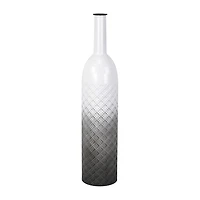 Cheungs Harkona Diamond Pattern Gray Gradient Metal Floor Vase