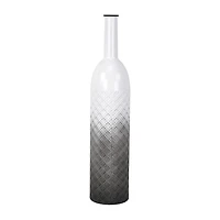 Cheungs Harkona Diamond Pattern Gray Gradient Metal Floor Vase