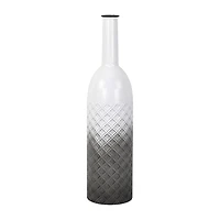 Cheungs Harkona Diamond Pattern Gray Gradient Metal Floor Vase