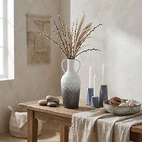 Cheungs Harkona Amphora Themed Gray Gradient Metal Floor Vase