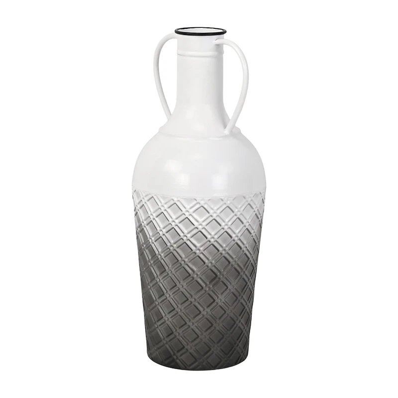 Cheungs Harkona Amphora Themed Gray Gradient Metal Floor Vase