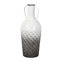 Cheungs Harkona Amphora Themed Gray Gradient Metal Floor Vase