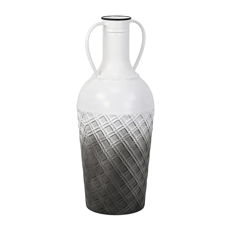 Cheungs Harkona Amphora Themed Gray Gradient Metal Floor Vase