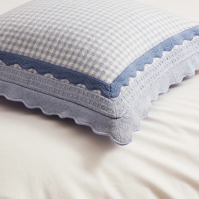 Peri Home Gingham Scallop Square Throw Pillow
