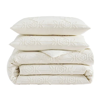 Peri Home Trellis Rose 3-pc. Embroidered Comforter Set