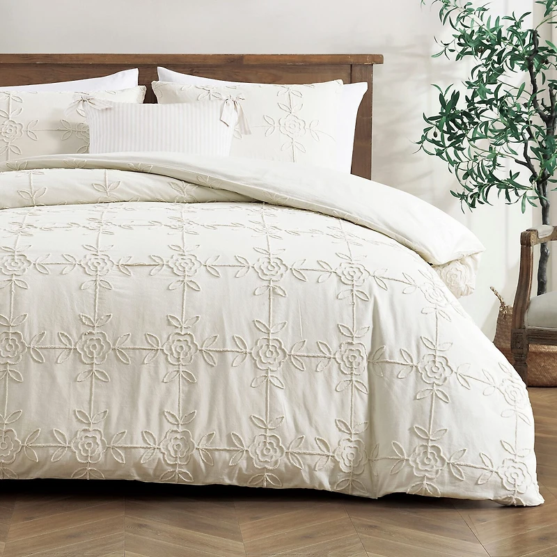 Peri Home Trellis Rose 3-pc. Embroidered Comforter Set
