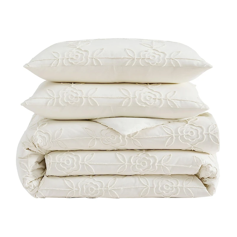Peri Home Trellis Rose 3-pc. Embroidered Duvet Cover Set