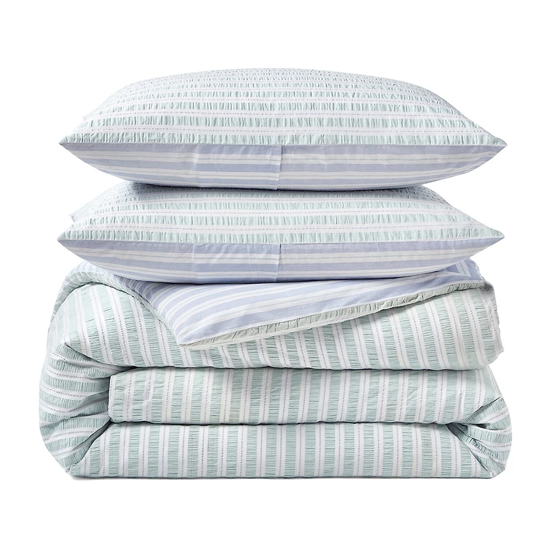 Peri Home Seersucker Stripe 3-pc. Duvet Cover Set