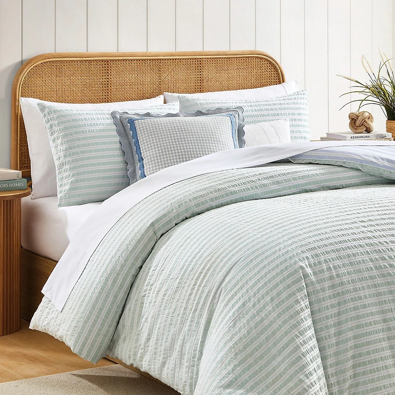 Peri Home Seersucker Stripe 3-pc. Duvet Cover Set